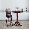 image:imageGiantex 3 Pcs Dining Table Set Wooden Pub Pedestal Side Table with Stable Base 360 Degrees Swivel Bar Stool Round Bar Table and Stools for Living Room Small Space Restaurant Dining Room Dinette5