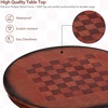 image:imageGiantex 3 Pcs Dining Table Set Wooden Pub Pedestal Side Table with Stable Base 360 Degrees Swivel Bar Stool Round Bar Table and Stools for Living Room Small Space Restaurant Dining Room Dinette3
