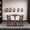 image:imageGiantex 3 Pcs Dining Table Set Wooden Pub Pedestal Side Table with Stable Base 360 Degrees Swivel Bar Stool Round Bar Table and Stools for Living Room Small Space Restaurant Dining Room Dinette3