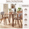 image:imageGiantex 375 Round Dining Table Set for 2 Rubber Wood Kitchen Table and Chairs with Padded Back 3 Piece Space Saving Dinner Table Set for Small Apartment Living Dining RoomGrey  Walnut