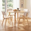image:imageGiantex 375 Round Dining Table Set for 2 Rubber Wood Kitchen Table and Chairs with Padded Back 3 Piece Space Saving Dinner Table Set for Small Apartment Living Dining RoomBeige  Natural