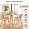image:imageGiantex 375 Round Dining Table Set for 2 Rubber Wood Kitchen Table and Chairs with Padded Back 3 Piece Space Saving Dinner Table Set for Small Apartment Living Dining RoomBeige  Natural