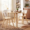 image:imageGiantex 375 Round Dining Table Set for 2 Rubber Wood Kitchen Table and Chairs with Padded Back 3 Piece Space Saving Dinner Table Set for Small Apartment Living Dining RoomBeige  Natural
