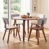 image:imageGiantex 375 Round Dining Table Set for 2 Rubber Wood Kitchen Table and Chairs with Padded Back 3 Piece Space Saving Dinner Table Set for Small Apartment Living Dining RoomGrey  Walnut