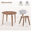 image:imageGiantex 375 Round Dining Table Set for 2 Rubber Wood Kitchen Table and Chairs with Padded Back 3 Piece Space Saving Dinner Table Set for Small Apartment Living Dining RoomGrey  Walnut