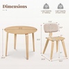 image:imageGiantex 375 Round Dining Table Set for 2 Rubber Wood Kitchen Table and Chairs with Padded Back 3 Piece Space Saving Dinner Table Set for Small Apartment Living Dining RoomBeige  Natural