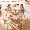 image:imageGiantex 375 Round Dining Table Set for 2 Rubber Wood Kitchen Table and Chairs with Padded Back 3 Piece Space Saving Dinner Table Set for Small Apartment Living Dining RoomBeige  Natural