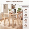 image:imageGiantex 375 Round Dining Table Set for 2 Rubber Wood Kitchen Table and Chairs with Padded Back 3 Piece Space Saving Dinner Table Set for Small Apartment Living Dining RoomBeige  Natural