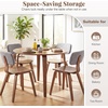 image:imageGiantex 375 Round Dining Table Set for 2 Rubber Wood Kitchen Table and Chairs with Padded Back 3 Piece Space Saving Dinner Table Set for Small Apartment Living Dining RoomGrey  Walnut