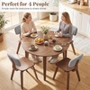 image:imageGiantex 375 Round Dining Table Set for 2 Rubber Wood Kitchen Table and Chairs with Padded Back 3 Piece Space Saving Dinner Table Set for Small Apartment Living Dining RoomGrey  Walnut