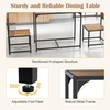 image:imageGiantex 3Piece Dining Table Set for 2 Small Industrial Kitchen Table with 2 Chairs Metal Frame Space Saving Dinette Set for Breakfast Nook Dinner Small Space Apartment Living Room Grey OakRustic Brown
