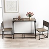 image:imageGiantex 3Piece Dining Table Set for 2 Small Industrial Kitchen Table with 2 Chairs Metal Frame Space Saving Dinette Set for Breakfast Nook Dinner Small Space Apartment Living Room Grey OakGrey