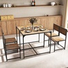image:imageGiantex 3Piece Dining Table Set for 2 Small Industrial Kitchen Table with 2 Chairs Metal Frame Space Saving Dinette Set for Breakfast Nook Dinner Small Space Apartment Living Room Grey OakRustic Brown