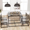 image:imageGiantex 3Piece Dining Table Set for 2 Small Industrial Kitchen Table with 2 Chairs Metal Frame Space Saving Dinette Set for Breakfast Nook Dinner Small Space Apartment Living Room Grey OakGrey