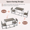 image:imageGiantex 3Piece Dining Table Set for 2 Small Industrial Kitchen Table with 2 Chairs Metal Frame Space Saving Dinette Set for Breakfast Nook Dinner Small Space Apartment Living Room Grey OakGrey