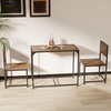 image:imageGiantex 3Piece Dining Table Set for 2 Small Industrial Kitchen Table with 2 Chairs Metal Frame Space Saving Dinette Set for Breakfast Nook Dinner Small Space Apartment Living Room Grey OakRustic Brown