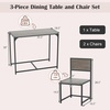 image:imageGiantex 3Piece Dining Table Set for 2 Small Industrial Kitchen Table with 2 Chairs Metal Frame Space Saving Dinette Set for Breakfast Nook Dinner Small Space Apartment Living Room Grey OakGrey