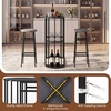image:imageGiantex 3Pieces Bar Table Set for 2 60 Pub Tables with 2 Padded Stools Faux Marble Tabletop Storage Shelves NonSlip Foot Pads Dining Table Set for Dinette Dining Room Golden and WhiteBlack