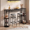 image:imageGiantex 3Pieces Bar Table Set for 2 60 Pub Tables with 2 Padded Stools Faux Marble Tabletop Storage Shelves NonSlip Foot Pads Dining Table Set for Dinette Dining Room Golden and WhiteBlack