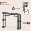 image:imageGiantex 3Pieces Bar Table Set for 2 60 Pub Tables with 2 Padded Stools Faux Marble Tabletop Storage Shelves NonSlip Foot Pads Dining Table Set for Dinette Dining Room Golden and WhiteBlack