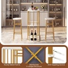 image:imageGiantex 3Pieces Bar Table Set for 2 60 Pub Tables with 2 Padded Stools Faux Marble Tabletop Storage Shelves NonSlip Foot Pads Dining Table Set for Dinette Dining Room Golden and WhiteGolden and White
