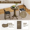image:imageGiantex 3Pieces Wood Bar Table Set for 2 Round Pub Tables and 2 Dining Chairs with Padded Seat Pedestal Base Backrest Footrest Farmhouse Dining Table Set for Breakfast Nook Kitchen Dinette