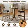 image:imageGiantex 3Pieces Wood Bar Table Set for 2 Round Pub Tables and 2 Dining Chairs with Padded Seat Pedestal Base Backrest Footrest Farmhouse Dining Table Set for Breakfast Nook Kitchen Dinette
