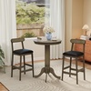 image:imageGiantex 3Pieces Wood Bar Table Set for 2 Round Pub Tables and 2 Dining Chairs with Padded Seat Pedestal Base Backrest Footrest Farmhouse Dining Table Set for Breakfast Nook Kitchen Dinette