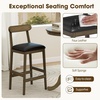 image:imageGiantex 3Pieces Wood Bar Table Set for 2 Round Pub Tables and 2 Dining Chairs with Padded Seat Pedestal Base Backrest Footrest Farmhouse Dining Table Set for Breakfast Nook Kitchen Dinette