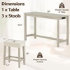 image:imageGiantex 4Pieces Bar Table Set with Charging Station 59inches Dinner Tables with 3 Padded Stools Adjustable Foot Pads SpaceSaving Dining Table Set for Dinette Dining Room Kitchen