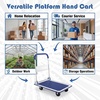 image:imageGiantex 5 660lbs Platform Cart Dolly Folding Foldable Moving Warehouse Push Hand Truck Blue 355inch x 24inch BaseboardBlue330 LBS