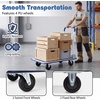 image:imageGiantex 5 660lbs Platform Cart Dolly Folding Foldable Moving Warehouse Push Hand Truck Blue 355inch x 24inch BaseboardBlue330 LBS