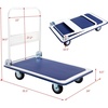 image:imageGiantex 5 660lbs Platform Cart Dolly Folding Foldable Moving Warehouse Push Hand Truck Blue 355inch x 24inch BaseboardCompact Heavyduty