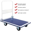 image:imageGiantex 5 660lbs Platform Cart Dolly Folding Foldable Moving Warehouse Push Hand Truck Blue 355inch x 24inch BaseboardCompact Heavyduty