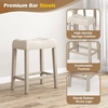 image:imageGiantex 5Piece Bar Table Set with 35x35 Square Table 18x11 Padded Stools Rubber Wood Legs Footrest Bar Table and Chairs Set for Kitchen Dinette Small Space Dining Table Set for 4