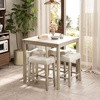 image:imageGiantex 5Piece Bar Table Set with 35x35 Square Table 18x11 Padded Stools Rubber Wood Legs Footrest Bar Table and Chairs Set for Kitchen Dinette Small Space Dining Table Set for 4
