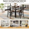 image:imageGiantex 5Piece Dining Table Set 40 Round Kitchen Table amp Chairs with Storage Rack amp Metal Frame SpaceSaving Dinette Furniture for Small Space Dining Room Breakfast Nook Apartment WhiteGoldBrown  Black