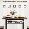 image:imageGiantex 5Piece Dining Table Set 40 Round Kitchen Table amp Chairs with Storage Rack amp Metal Frame SpaceSaving Dinette Furniture for Small Space Dining Room Breakfast Nook Apartment WhiteGoldBrown  Black