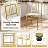 image:imageGiantex 5Piece Dining Table Set 40 Round Kitchen Table amp Chairs with Storage Rack amp Metal Frame SpaceSaving Dinette Furniture for Small Space Dining Room Breakfast Nook Apartment WhiteGoldWhite  Gold