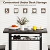 image:imageGiantex 5Piece Dining Table Set 40 Round Kitchen Table amp Chairs with Storage Rack amp Metal Frame SpaceSaving Dinette Furniture for Small Space Dining Room Breakfast Nook Apartment WhiteGoldGray  Black