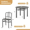 image:imageGiantex 5Piece Dining Table Set 40 Round Kitchen Table amp Chairs with Storage Rack amp Metal Frame SpaceSaving Dinette Furniture for Small Space Dining Room Breakfast Nook Apartment WhiteGoldGray  Black