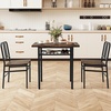 image:imageGiantex 5Piece Dining Table Set 40 Round Kitchen Table amp Chairs with Storage Rack amp Metal Frame SpaceSaving Dinette Furniture for Small Space Dining Room Breakfast Nook Apartment WhiteGoldBrown  Black