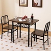 image:imageGiantex 5Piece Dining Table Set 40 Round Kitchen Table amp Chairs with Storage Rack amp Metal Frame SpaceSaving Dinette Furniture for Small Space Dining Room Breakfast Nook Apartment WhiteGoldBrown  Black