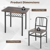 image:imageGiantex 5Piece Dining Table Set 40 Round Kitchen Table amp Chairs with Storage Rack amp Metal Frame SpaceSaving Dinette Furniture for Small Space Dining Room Breakfast Nook Apartment WhiteGoldBrown  Black