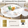 image:imageGiantex 5Piece Dining Table Set 40 Round Kitchen Table amp Chairs with Storage Rack amp Metal Frame SpaceSaving Dinette Furniture for Small Space Dining Room Breakfast Nook Apartment WhiteGoldWhite  Gold