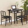 image:imageGiantex 5Piece Dining Table Set 40 Round Kitchen Table amp Chairs with Storage Rack amp Metal Frame SpaceSaving Dinette Furniture for Small Space Dining Room Breakfast Nook Apartment WhiteGoldGray  Black