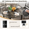 image:imageGiantex 5Piece Dining Table Set 40 Round Kitchen Table amp Chairs with Storage Rack amp Metal Frame SpaceSaving Dinette Furniture for Small Space Dining Room Breakfast Nook Apartment WhiteGoldGray  Black