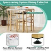 image:imageGiantex 5Piece Dining Table Set 40 Round Kitchen Table amp Chairs with Storage Rack amp Metal Frame SpaceSaving Dinette Furniture for Small Space Dining Room Breakfast Nook Apartment WhiteGoldWhite  Gold