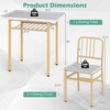 image:imageGiantex 5Piece Dining Table Set 40 Round Kitchen Table amp Chairs with Storage Rack amp Metal Frame SpaceSaving Dinette Furniture for Small Space Dining Room Breakfast Nook Apartment WhiteGoldWhite  Gold