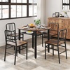 image:imageGiantex 5Piece Dining Table Set 40 Round Kitchen Table amp Chairs with Storage Rack amp Metal Frame SpaceSaving Dinette Furniture for Small Space Dining Room Breakfast Nook Apartment WhiteGoldBrown  Black